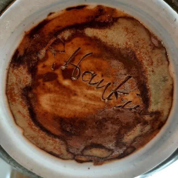 R. Hankia Vintage Rare  Porcelain Green  Orange‎ Tea Pot Signed 18R x10.5 T - Picture 9 of 13